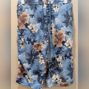 Body Glove Size Medium Swim Trunks Floral All Over Print Size LONG Tall